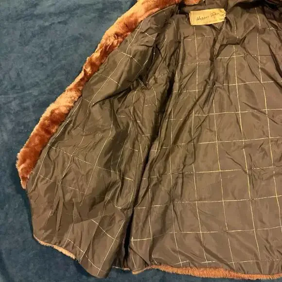 Vintage Hopper Furs St. Louis Brown Mouton Sheepskin Teddy Bear Swing Coat - Picture 4 of 9